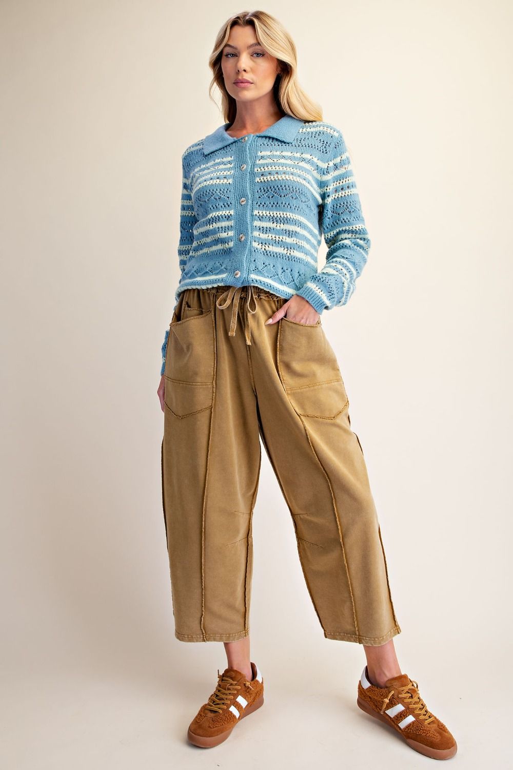 Mineral Wash Terry Knit Pants-3 Color Options-ARRIVAL DATES LISTED!