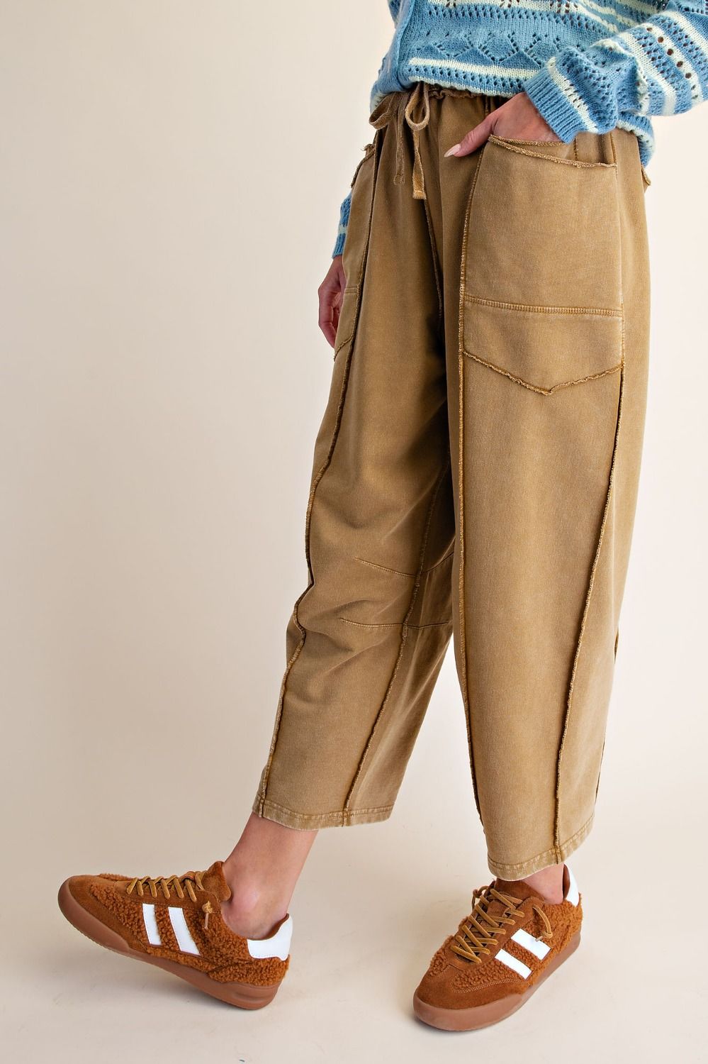 Mineral Wash Terry Knit Pants-3 Color Options-ARRIVAL DATES LISTED!