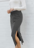 Midi Skirt with Side Slit-