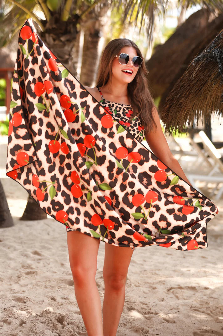 Microfiber Beach Towel 30"x 60"- Cherries Gone Wild- March Preorder