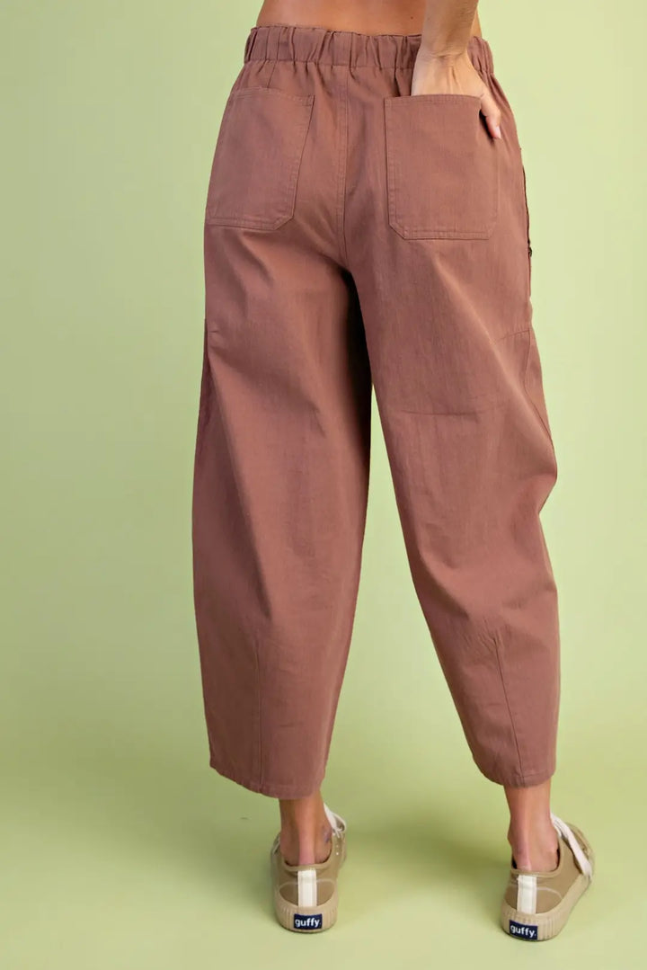 Utility Style Barrel Pants with Star Studs-3 Color Options