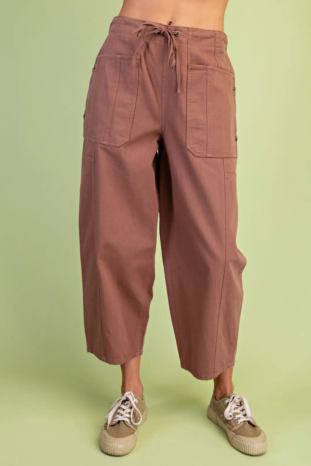 Utility Style Barrel Pants with Star Studs-3 Color Options