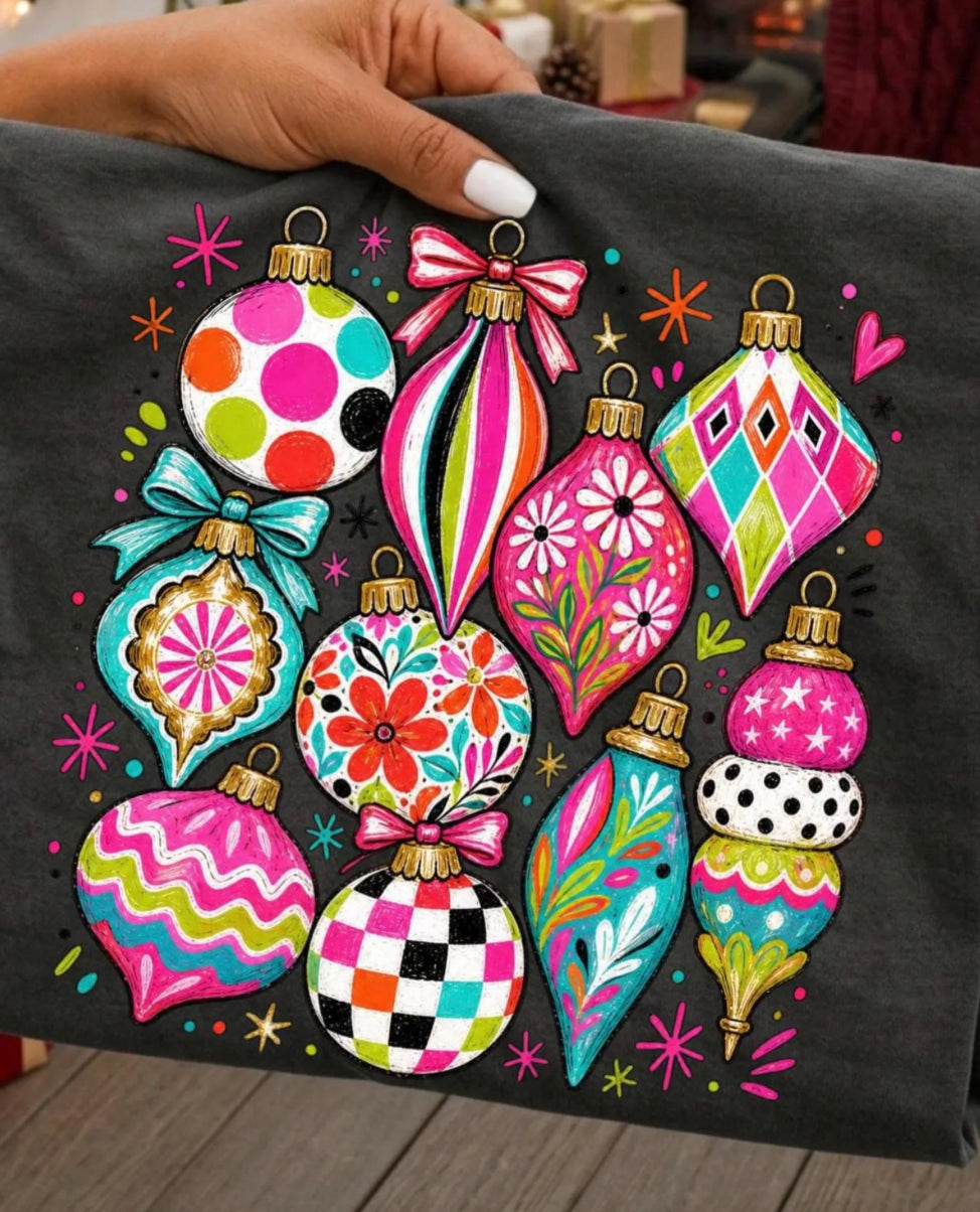 Colorful Ornament Sweatshirt-Black