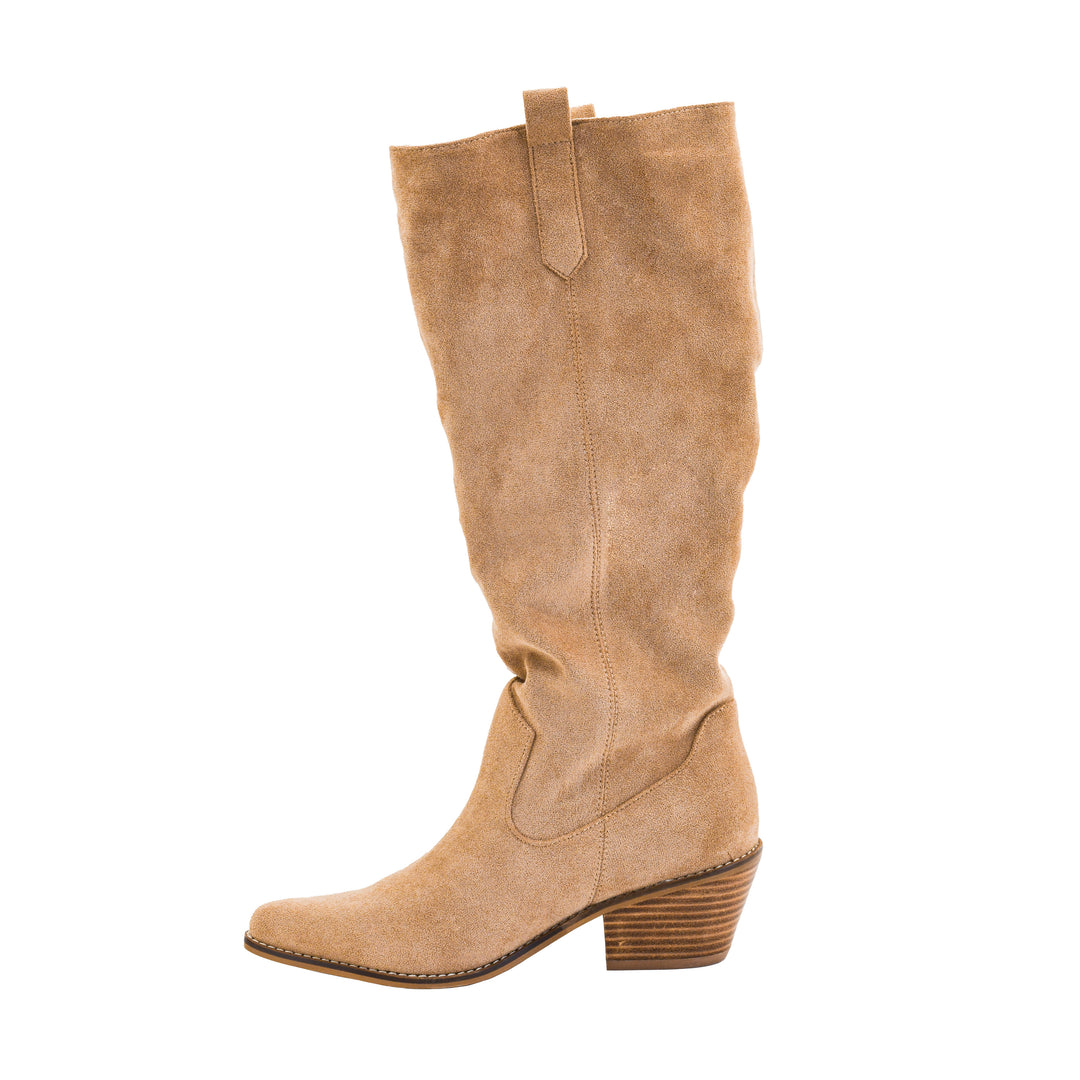 Faux Suede Boot-Camel