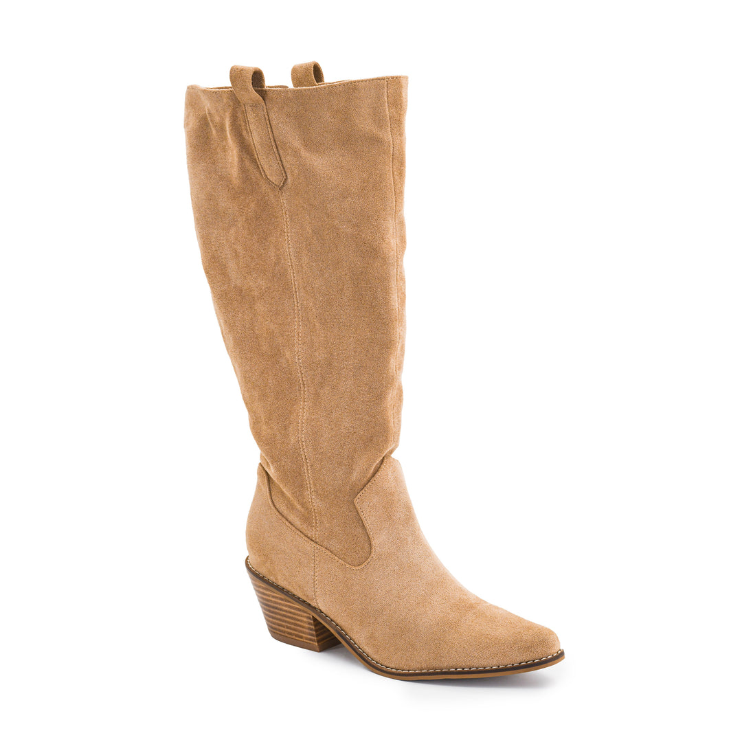 Faux Suede Boot-Camel