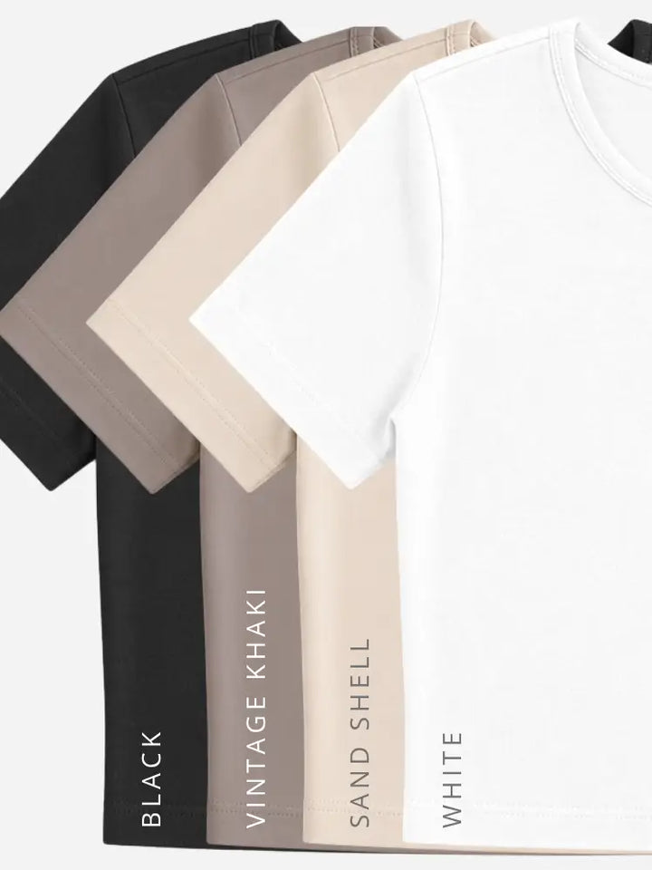 Curated Pack Short Sleeve Waist Length Spandex Top-4 in a pack-Classic Pack