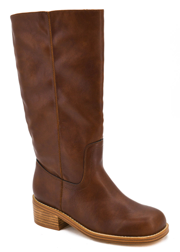 Wide Calf Friendly Boot-Camel or Cognac