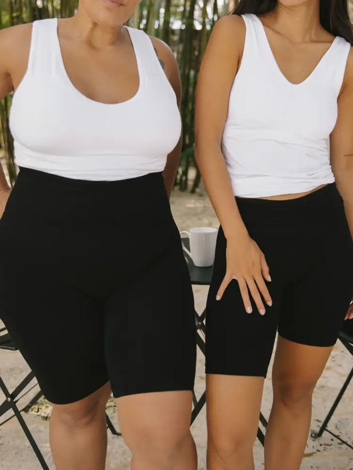 Curvy Fit High Waist Biker Short-Navy