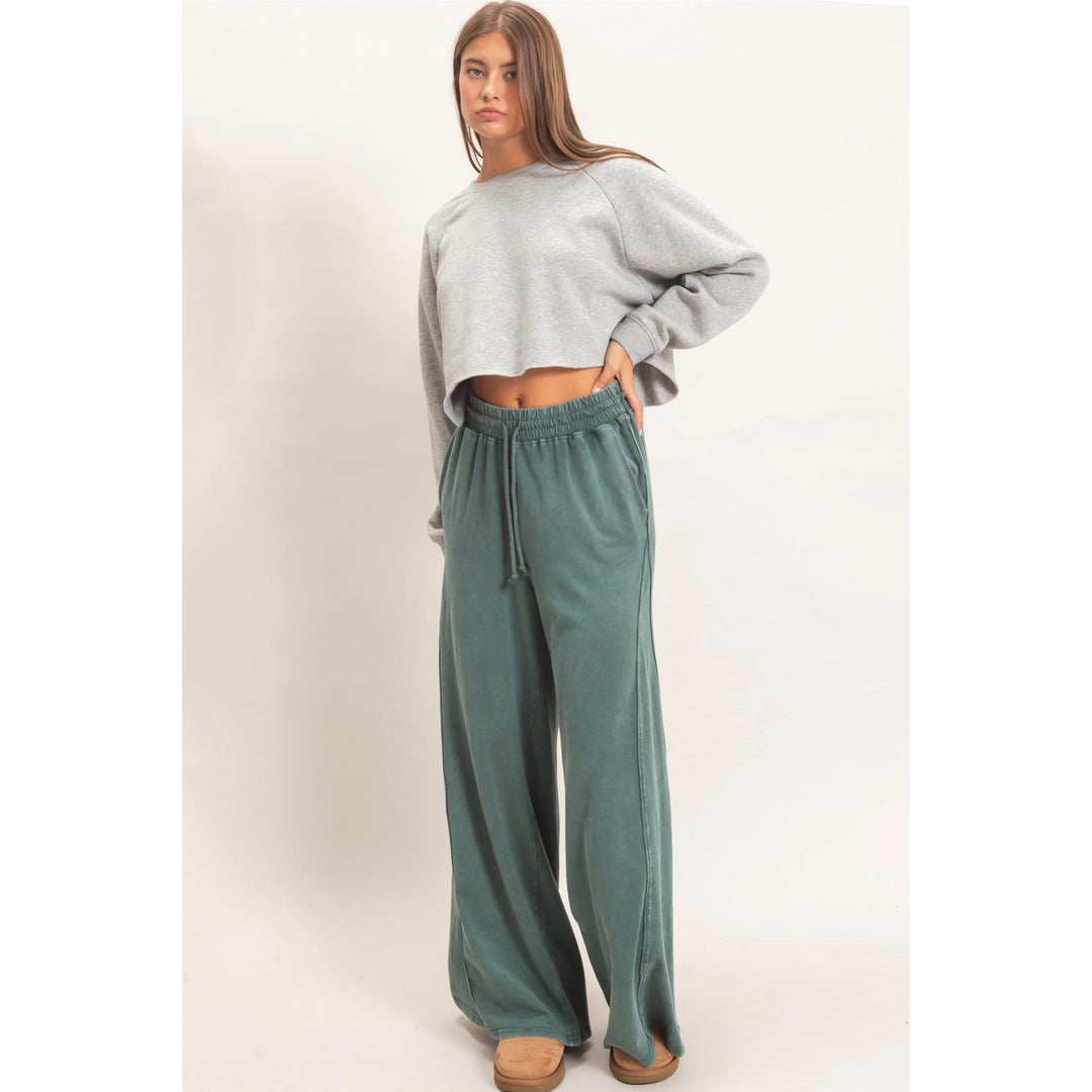 Relaxed Boxy Fit Mineral Wash Top-Two Color Options-Brown and Green