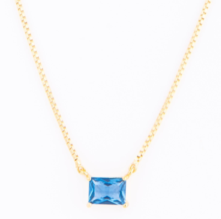 Gold Birth Stone Necklace - 12 Options