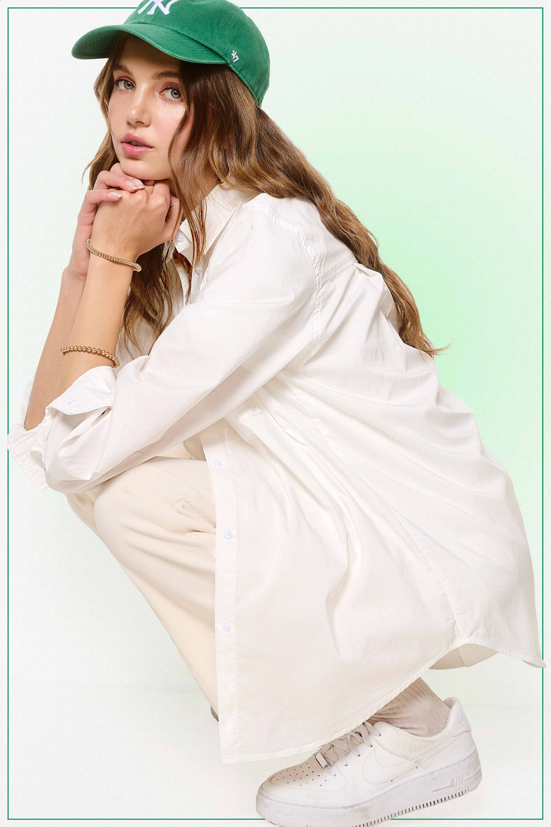 Classic Collared Button Down Poplin Shirts - 2 Color Options
