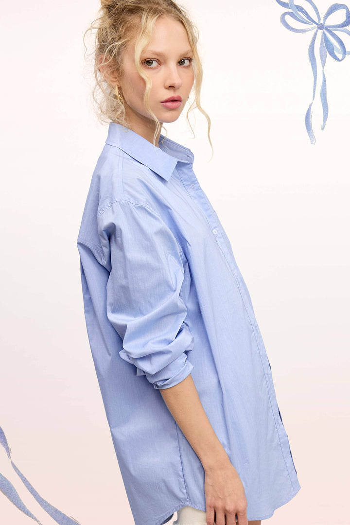 Classic Collared Button Down Poplin Shirts - 2 Color Options