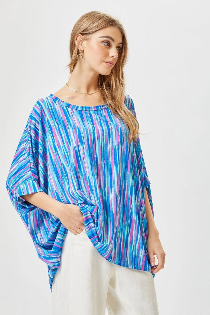 Royal Multi Tunic Top - Available Small Through Extended Sizes