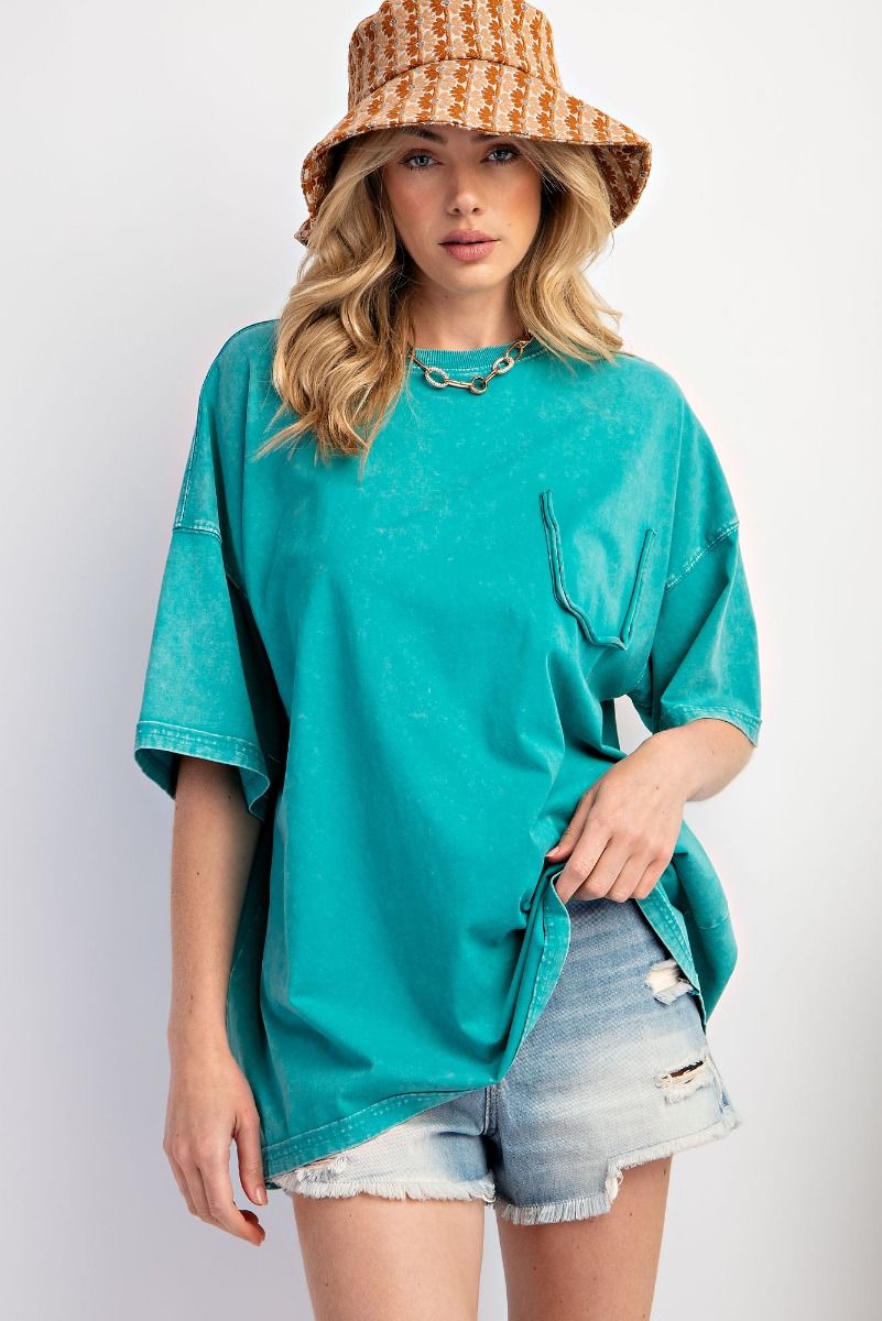 Jade Mineral Washed Cotton Jersey Tunic