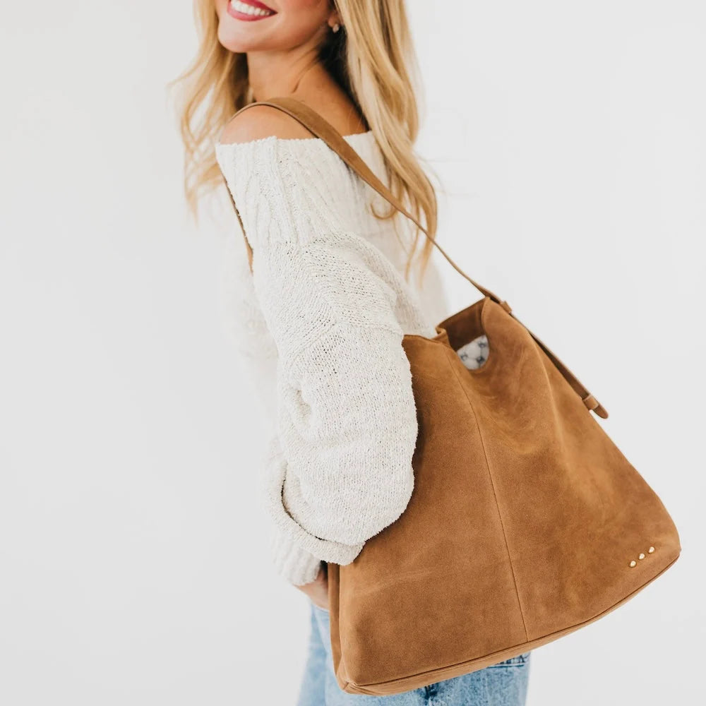 Suede Hobo Shoulder Bag-