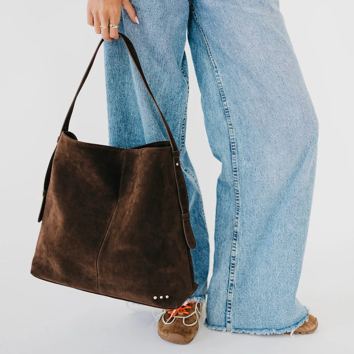 Suede Hobo Shoulder Bag-