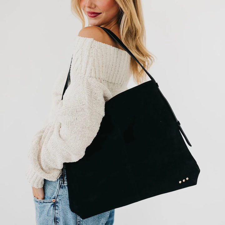 Suede Hobo Shoulder Bag-