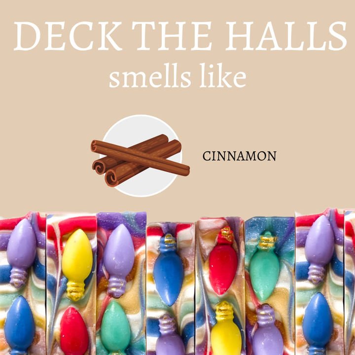 Christmas Bulb Deck The Halls Cinnamon Handmade Soap Bar - 4oz