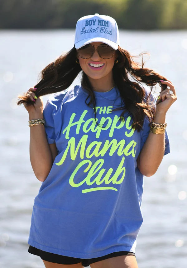 Happy Mama Club Puff Tee -Comfort  Color-Flo Blue