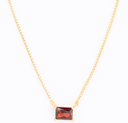 Gold Birth Stone Necklace - 12 Options