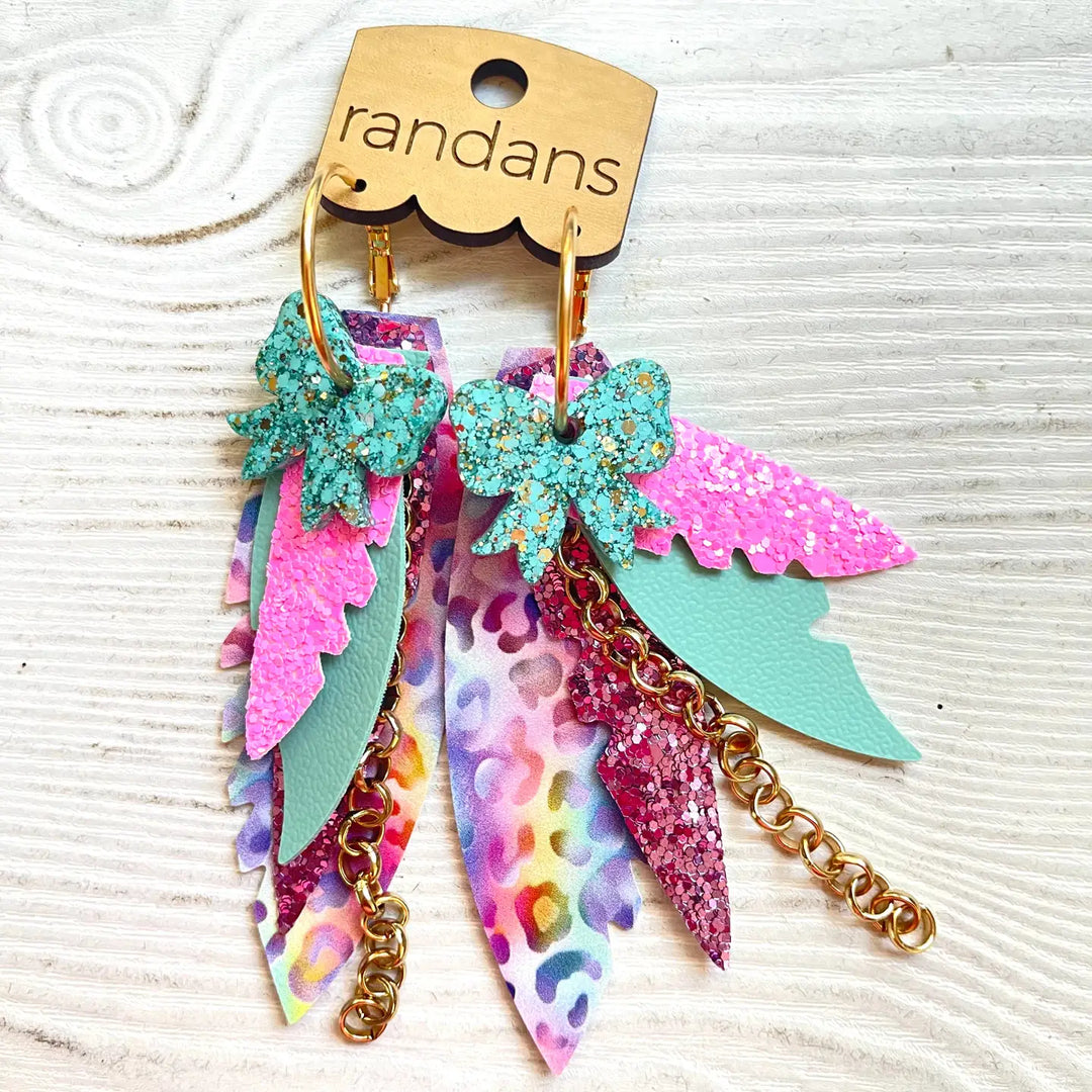 Multi Layered Leaf Shape 3 inch Earring