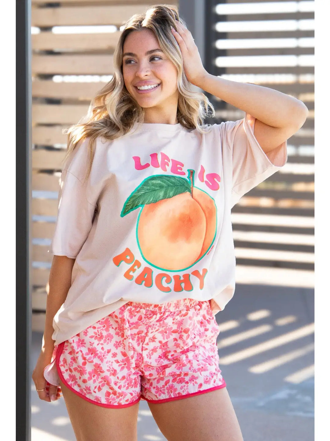 Life is Peachy Oversized Graphic Tee