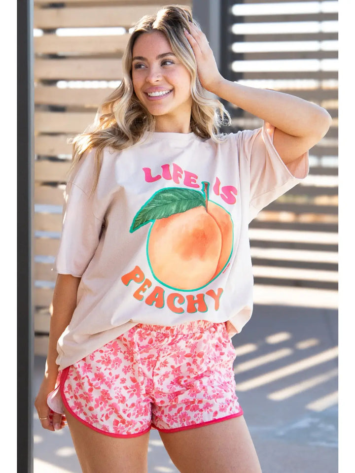 Life is Peachy Oversized Graphic Tee