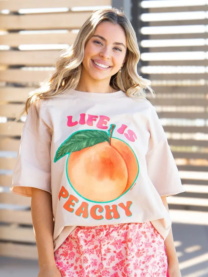 Life is Peachy Oversized Graphic Tee
