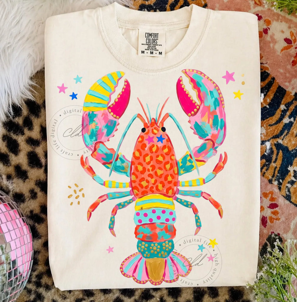 Lobster Crush-White Comfort Color Tee – Libby's Boutique