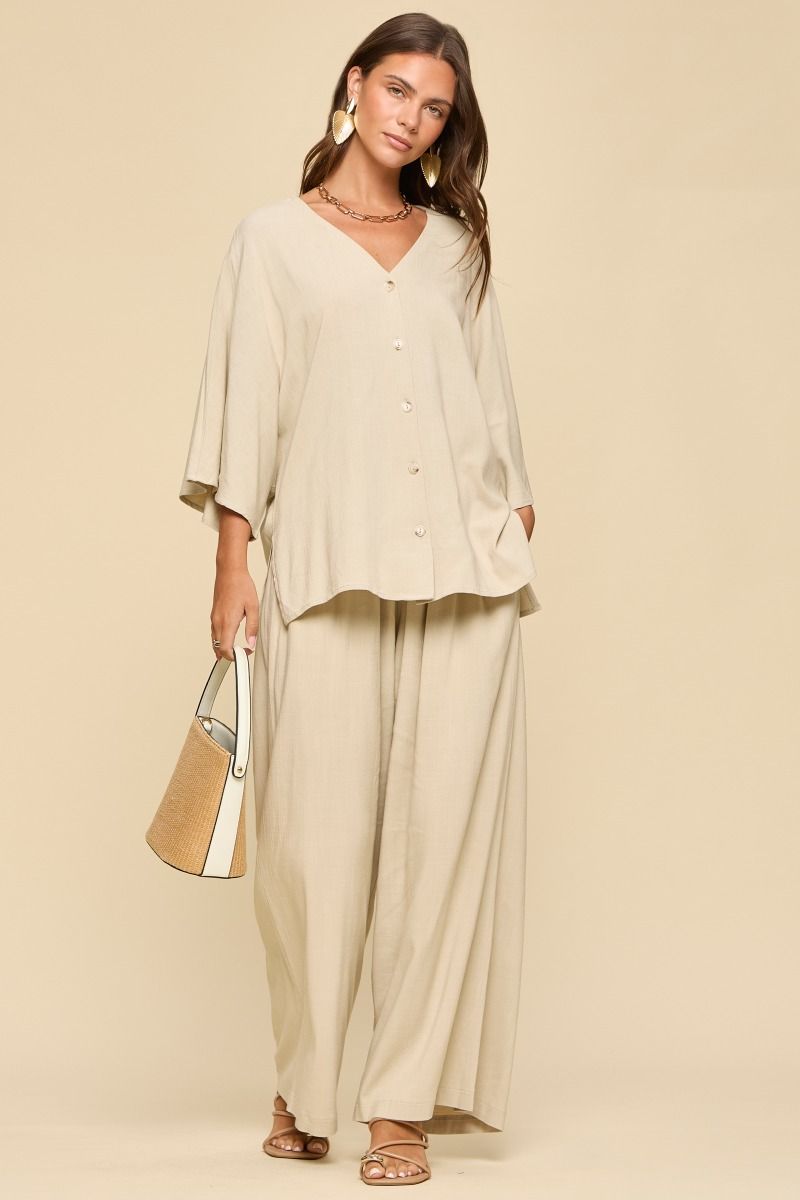 Button-Up Linen Set - 2 Color Options