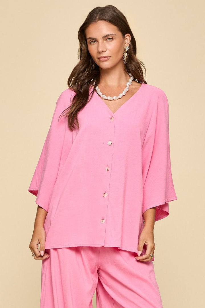 Button-Up Linen Set - 2 Color Options