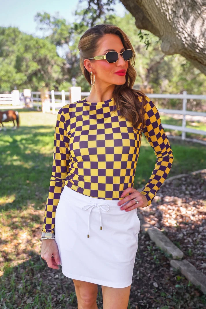 Checkered Mesh Tops-4 Color Options