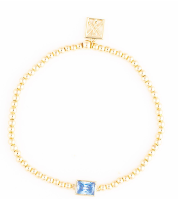 Gold Birth Stone Stretch Bracelet - 12 Options