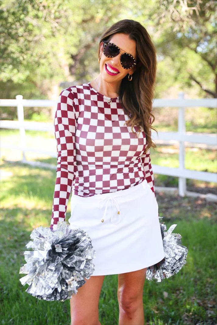 Checkered Mesh Tops-4 Color Options