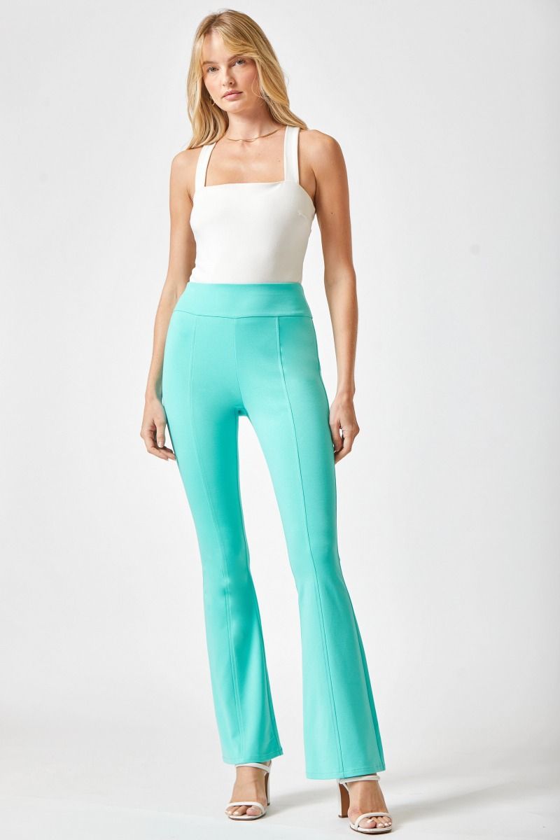 High Waisted Kick Flare Pants - Available S - Extended Sizes - 7 Color Options - Final Sale
