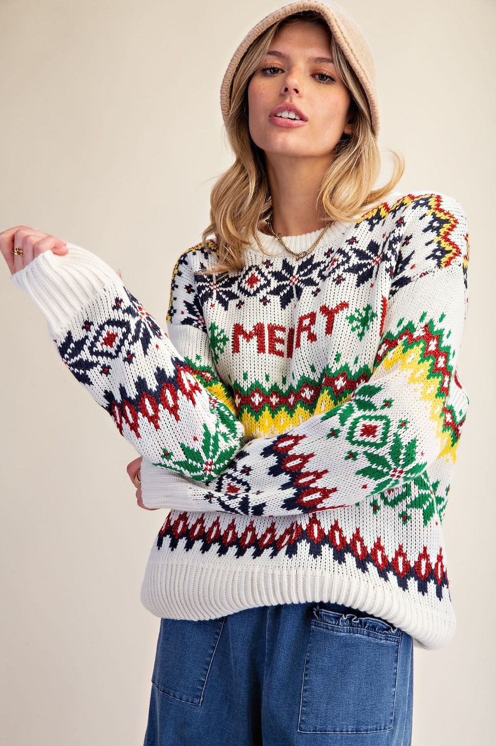 Multi Color Holiday Fair Isle Sweater