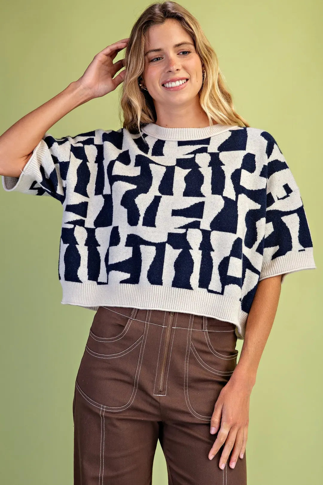 Geometric Print Sweater-Two Color Options
