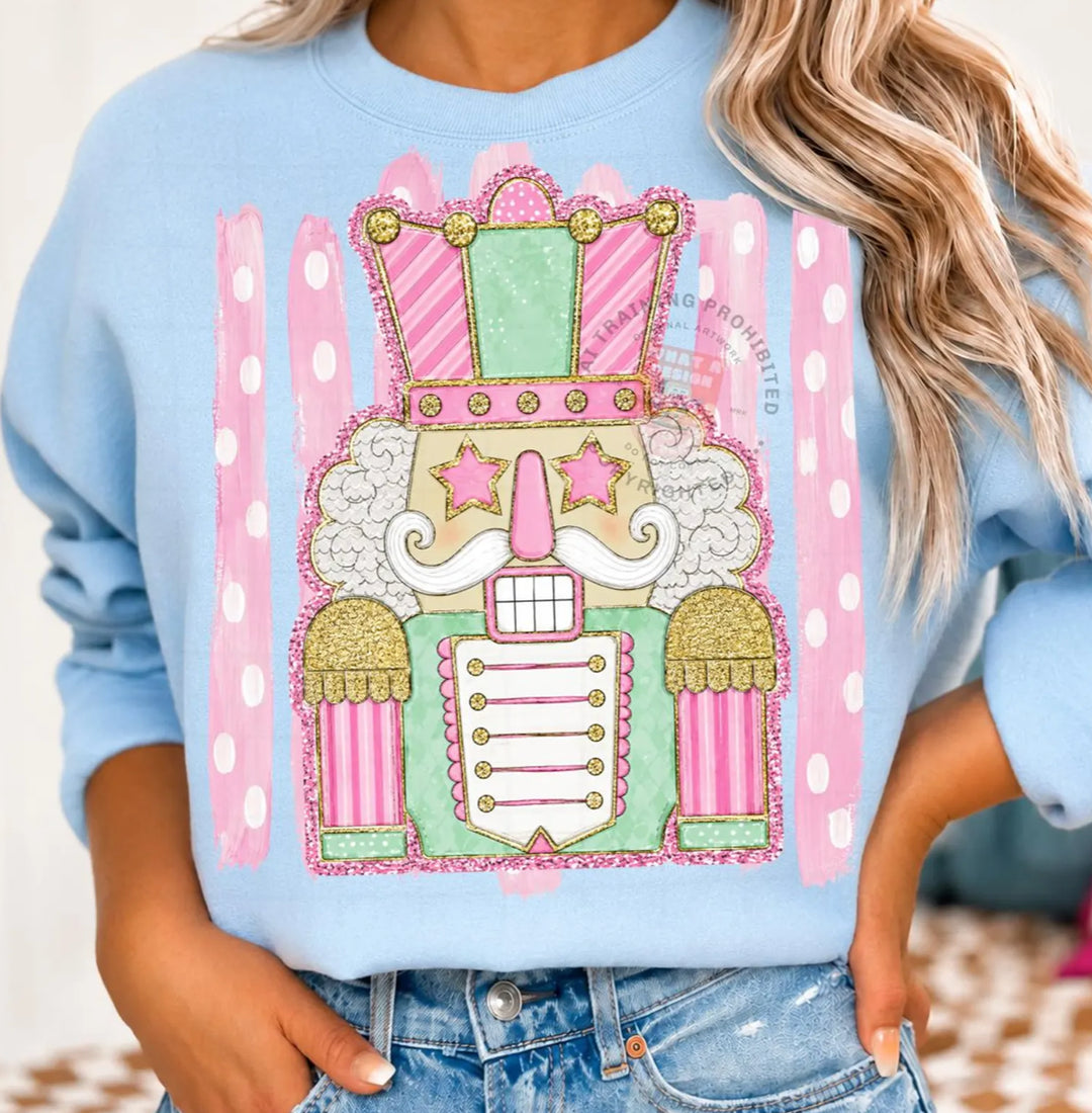 Girly Pastel Nutcracker Sweatshirt-Blue