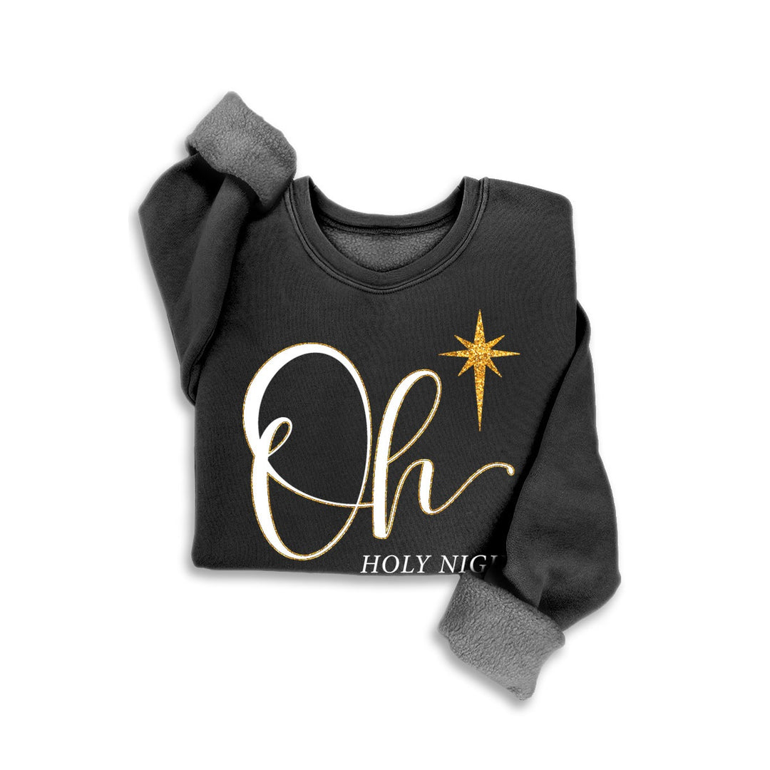 Mineral Wash Black Sweatshirt-Oh Holy Night-Arrives Mid October