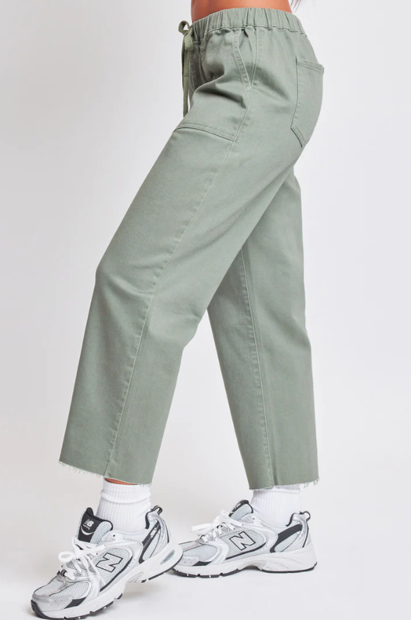 High Rise Cropped Straight Leg Pants - 3 Color Options - Final Sale