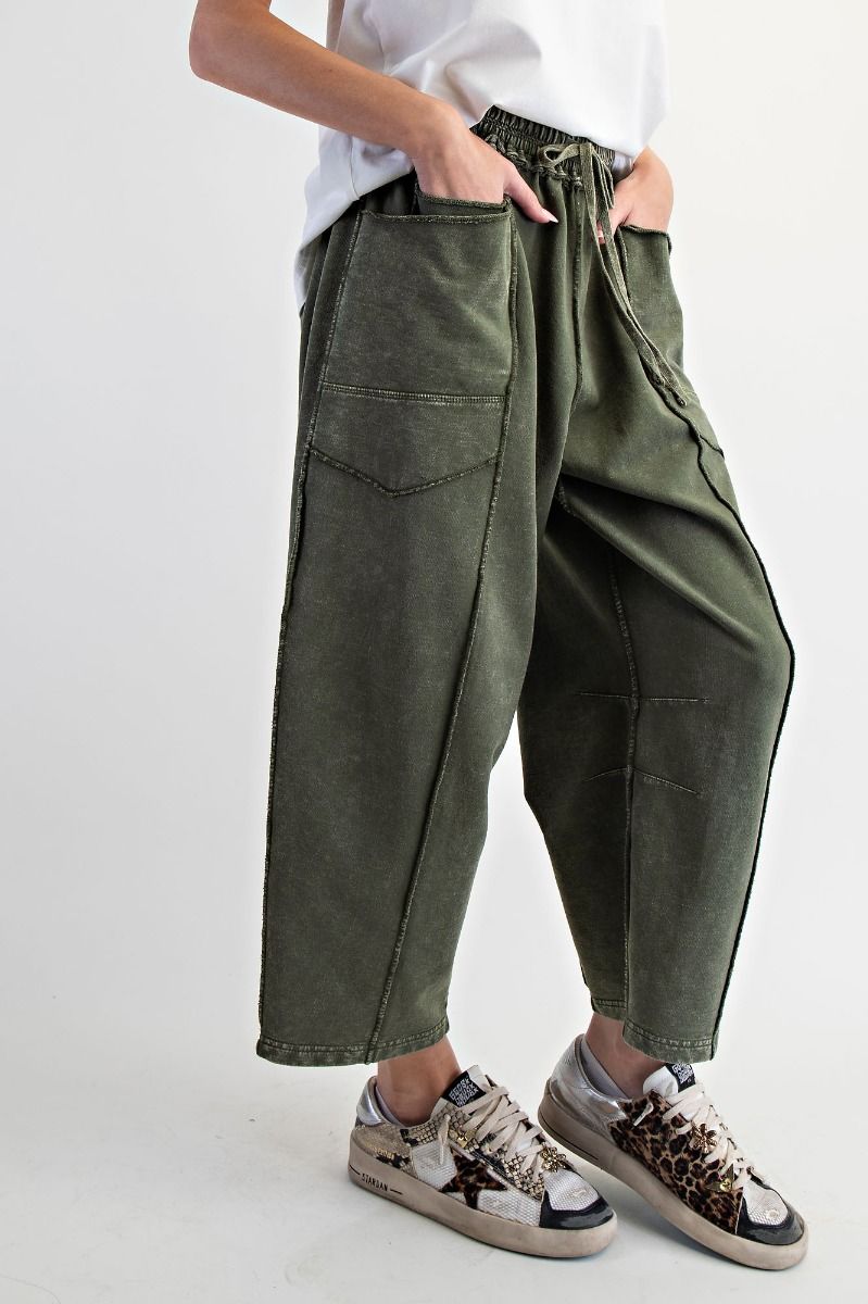 Mineral Wash Terry Knit Pants-3 Color Options-ARRIVAL DATES LISTED!