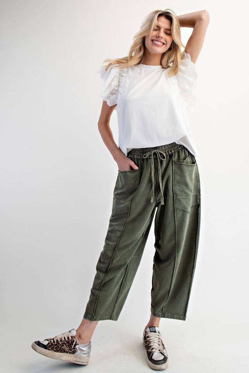 Mineral Wash Terry Knit Pants-3 Color Options-ARRIVAL DATES LISTED!