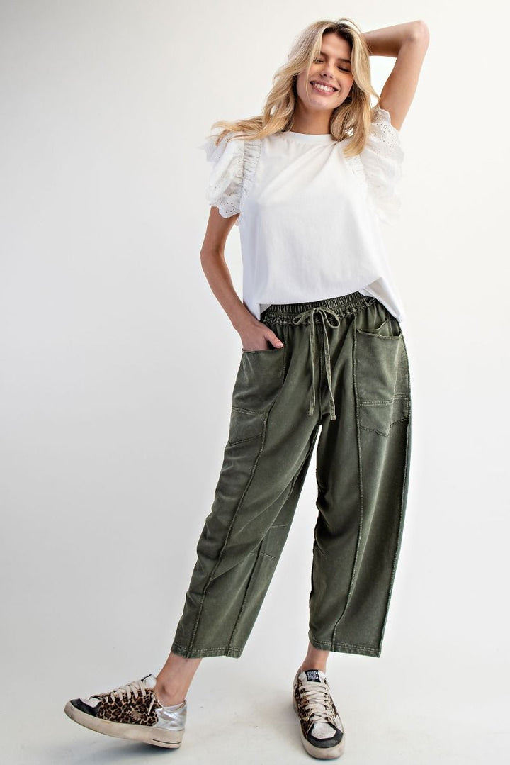 Mineral Wash Terry Knit Pants-3 Color Options-ARRIVAL DATES LISTED!