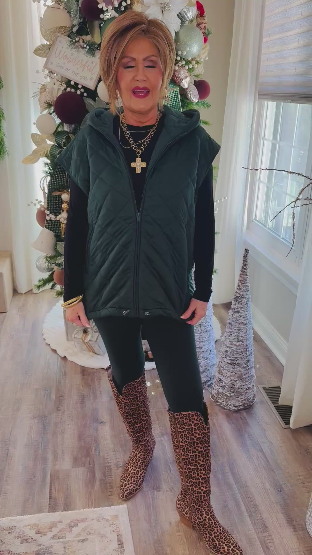 Regency Green Quilted Hoodie Vest