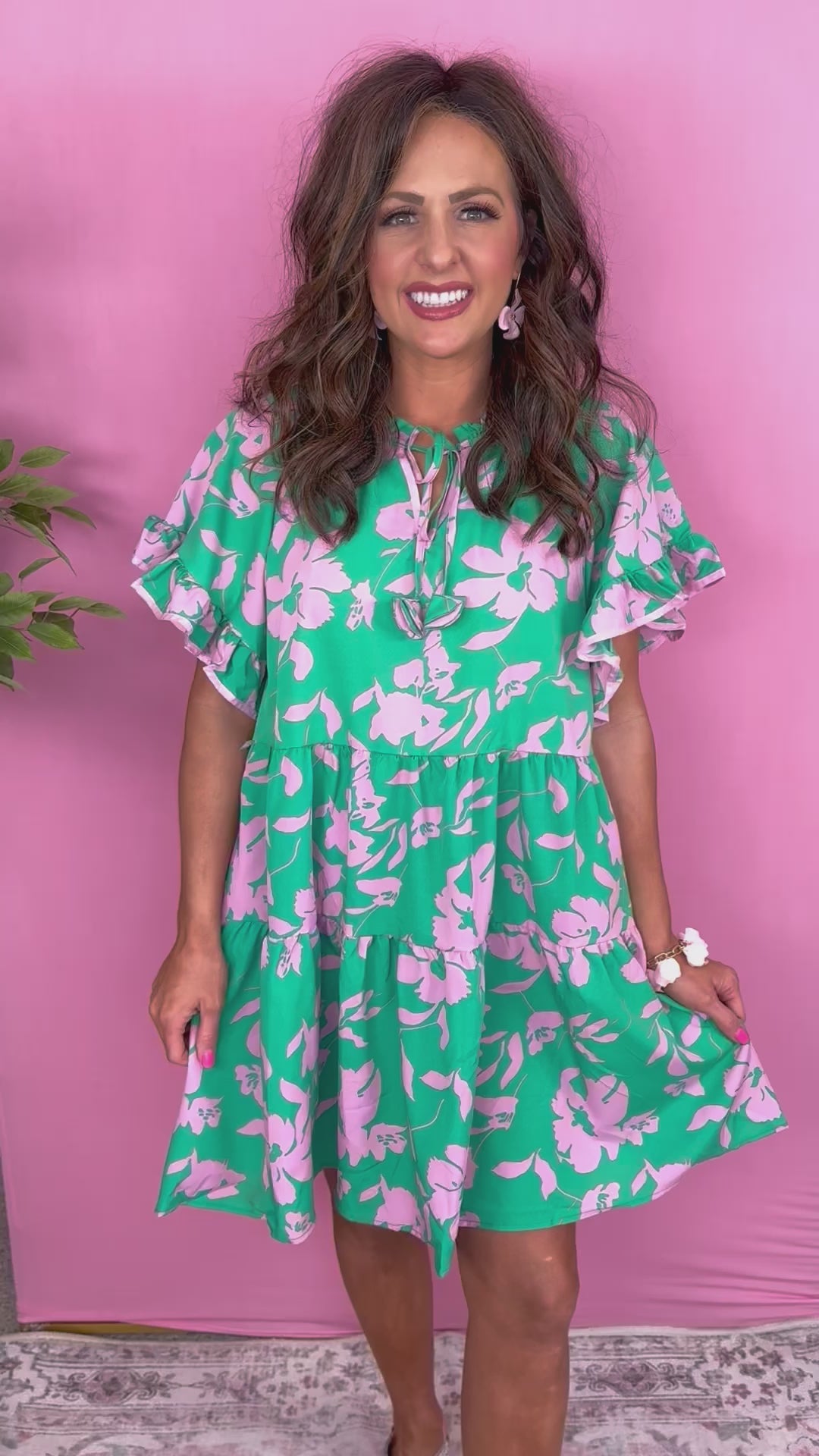 Green A-Line Tiered Dress - Available Small Through Extended Sizes - Final Sale