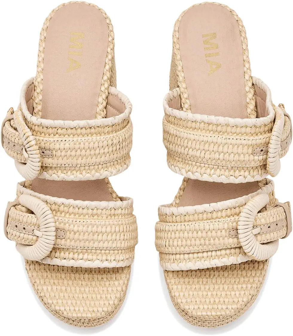 Raffia Wrapped Block Heel Sandal