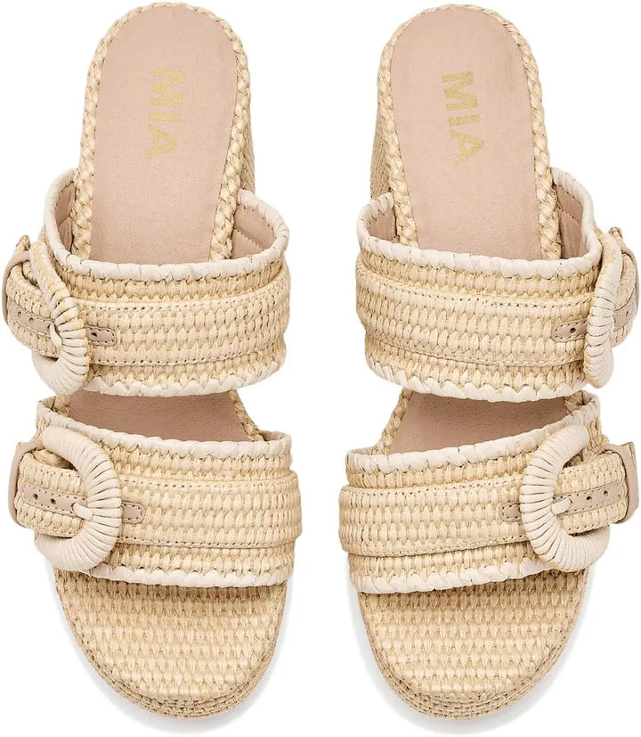 Raffia Wrapped Block Heel Sandal