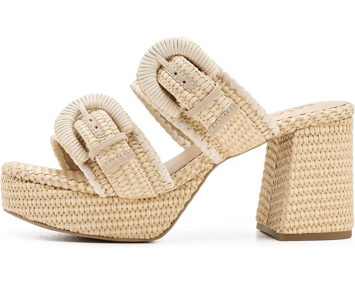 Raffia Wrapped Block Heel Sandal