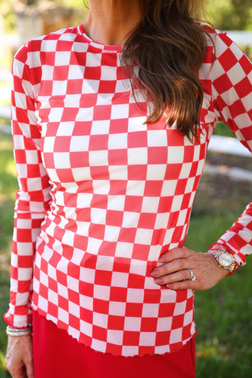 Checkered Mesh Tops-4 Color Options