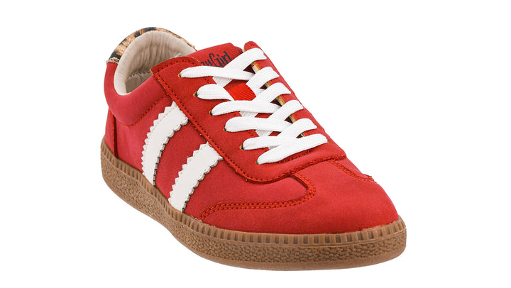 Trendy New Lace Up Sneaks-Red